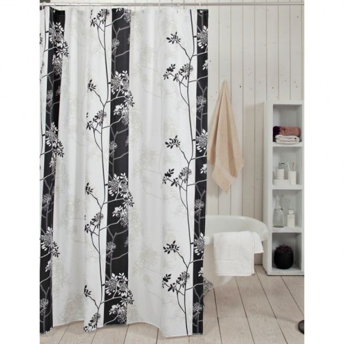 Glam Black & White Shower Curtain